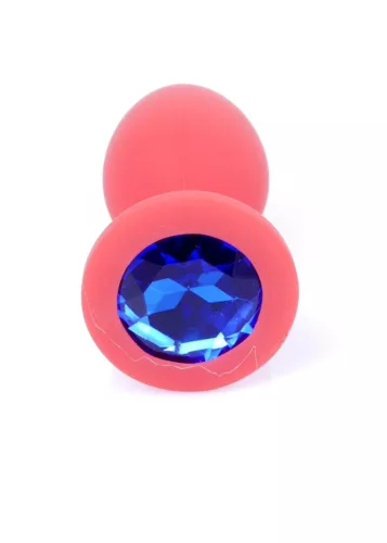 Anál plug Szilikon kivitel, kékszemű kristály 7 cm kék