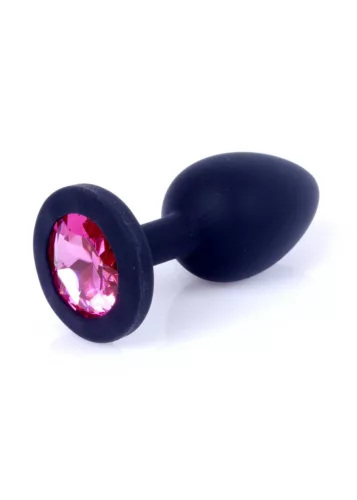 Anál plug Szilikon sima felületű, csiszolt gyémánt 7 cm rózsaszín