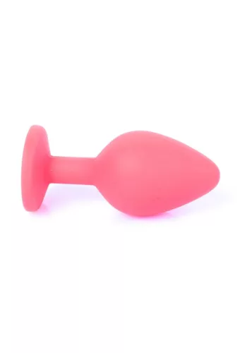 Anál plug Szilikon sima, aranyos 8 cm kék gyémánttal