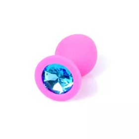 Anál plug Szilikon, sima, ékszeres 8 cm világoskék
