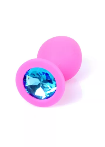 Anál plug Szilikon, sima, ékszeres 8 cm világoskék