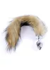 Plug-Fox Anál plug Puszysty farkas elegáns fém 45 cm barna XL
