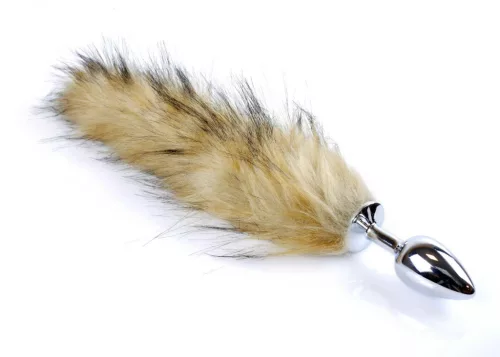 Plug-Fox Anál plug Puszysty farkas elegáns fém 45 cm barna XL