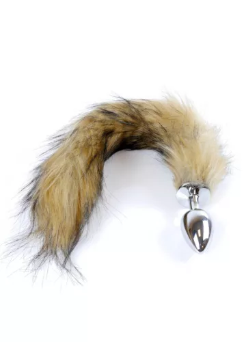Plug-Fox Anál plug Puszysty farkas elegáns fém 45 cm barna XL