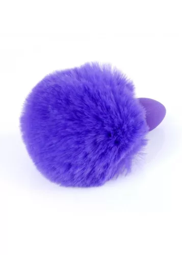 Szilikon anál plug puha nyuszifarkú 6,5 cm lila