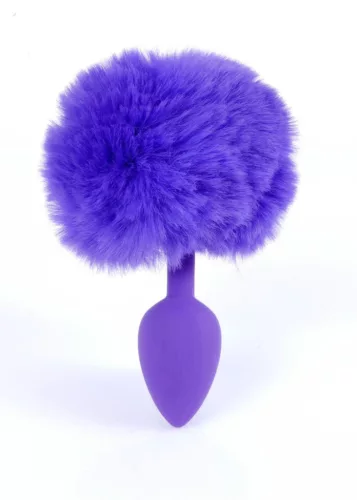 Szilikon anál plug puha nyuszifarkú 6,5 cm lila