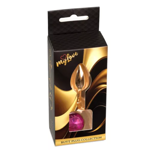 Mylove Toys Anál plug Hűthető, Melegíthető 7 cm rózsaszín arany piros kristály