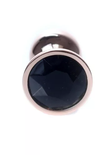 Anál plug Fém, hűtő- és melegíthető 7 cm fekete vörös arany köves