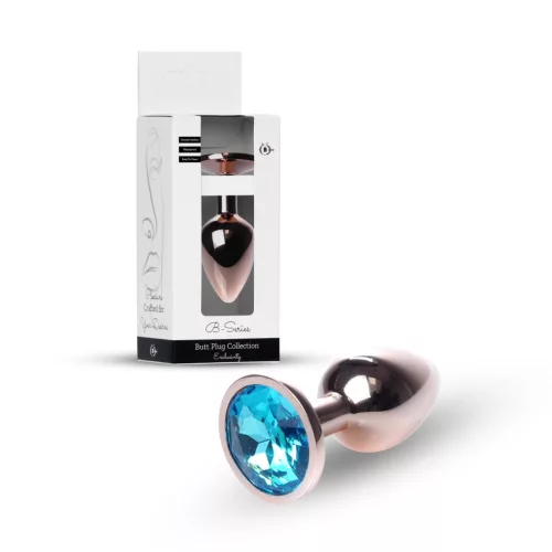 Anal plug Fém, hűthető, 7 cm világoskék arany red