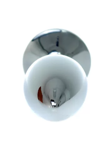 Anál plug Rozsdamentes acél hűthető-melegíthető 7 cm lila rózsa dísz