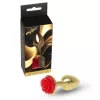 MyLove Toys Anál plug Anatómiás, fém, 7 cm piros rózsa