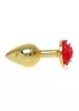MyLove Toys Anál plug Anatómiás, fém, 7 cm piros rózsa