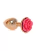 Anal plug Anatómiás alak, fém, 7 cm rózsaszín-arany