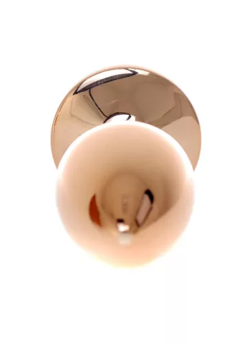 Anal plug Anatómiás alak, fém, 7 cm rózsaszín-arany