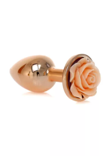 MyLove Toys Anál plug Fém, hűthető, 7 cm piros-arany rózsa