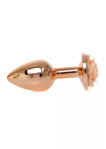MyLove Toys Anál plug Fém, hűthető, 7 cm piros-arany rózsa