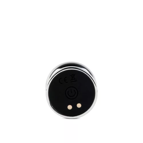 Fém anál dildó M méret távirányítóval USB-s vibrátorral