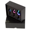 Anál plug szett több méretű, rozsdamentes acél multicolor kristály díszítéssel