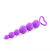 Anál gyöngysor fokozatos szintezésű, szív markolat 17 cm lila szilikon