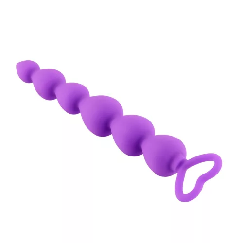 Anál gyöngysor fokozatos szintezésű, szív markolat 17 cm lila szilikon
