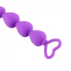 Anál gyöngysor fokozatos szintezésű, szív markolat 17 cm lila szilikon