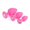 Anál plug szett anatómiai design, rózsaszín pink 9,3 cm 8 cm 7 cm rózsaszín kristály