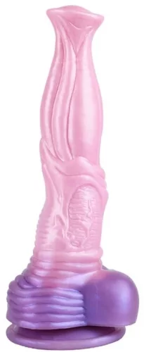 Pinky Jump – prémium szilikon dildo 19x4,5 cm rózsaszín-lila