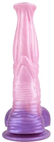 Pinky Jump – prémium szilikon dildo 19x4,5 cm rózsaszín-lila