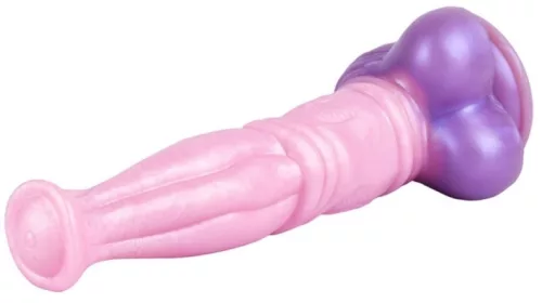 Pinky Jump – prémium szilikon dildo 19x4,5 cm rózsaszín-lila