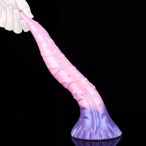 Pinky Tongue – érzéki dildó pink-lila színben 25 x 5.5 cm
