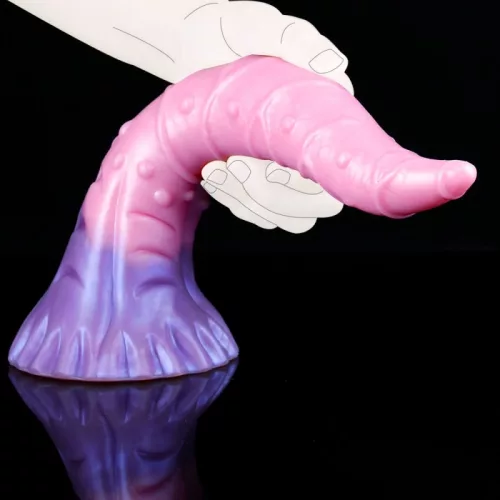 Pinky Tongue – érzéki dildó pink-lila színben 25 x 5.5 cm