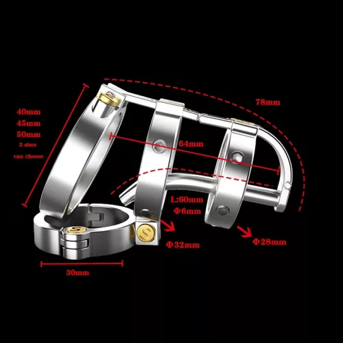 Teljes mechanikai chastity ketrec - 6,5 x 3,5 cm