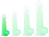 Jelly Mut XS – átlátszó zöld vibráló dildó 12 cm
