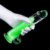 Jelly Mut XS – átlátszó zöld vibráló dildó 12 cm