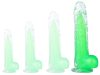 Átlátszó jelly pénisz 19 x 4,6 cm – zöld prémium élvezet