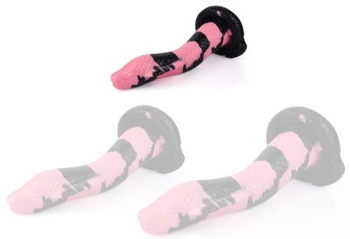 Cobra Snake Dildo – prémium, 18 cm-es fekete-rózsaszín eszköz