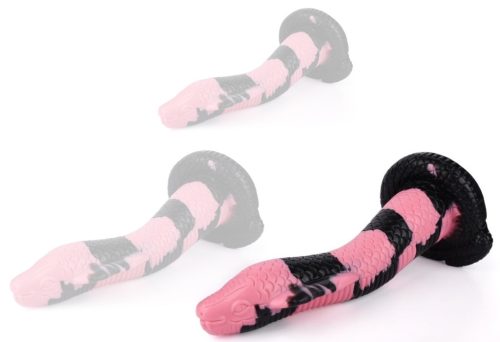 Cobra Snake – prémium vibrátor, 26 cm hosszú, fekete-rózsaszín