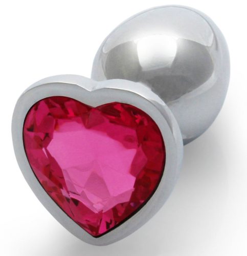 Bijou Heart Gem S – ezüst-rózsaszín anális kényeztető