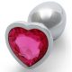 Bijou Heart Gem S – ezüst-rózsaszín anális kényeztető