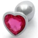 Bijou Heart Gem S – ezüst-rózsaszín anális kényeztető