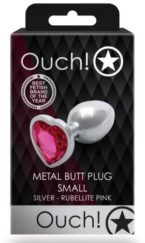 Bijou Heart Gem S – ezüst-rózsaszín anális kényeztető