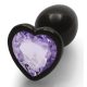 Bijou Heart Gem S – prémium anális kő, fekete-lila 6 x 2.6 cm