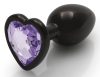 Bijou Heart Gem S – prémium anális kő, fekete-lila 6 x 2.6 cm
