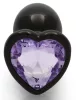 Bijou Heart Gem S – prémium anális kő, fekete-lila 6 x 2.6 cm