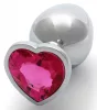 Bijou Heart Gem M – ezüst-rózsaszín anális gyöngy 7 cm