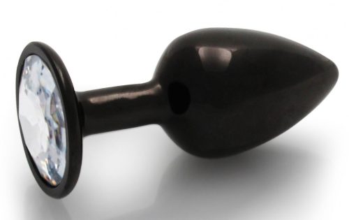 Bijou – fekete átlátszó kerek gem anális izgató 6x2.6cm