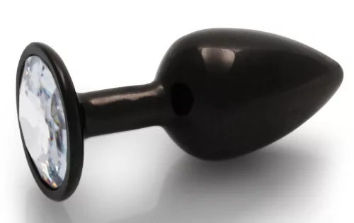 Bijou – fekete átlátszó kerek gem anális izgató 6x2.6cm