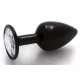 Bijou – fekete átlátszó kerek gem anális izgató 6x2.6cm