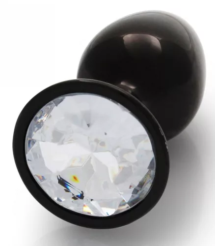 Bijou – fekete átlátszó kerek gem anális izgató 6x2.6cm