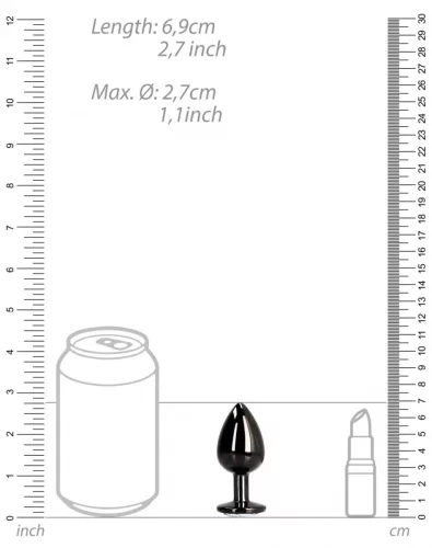 Bijou – fekete átlátszó kerek gem anális izgató 6x2.6cm